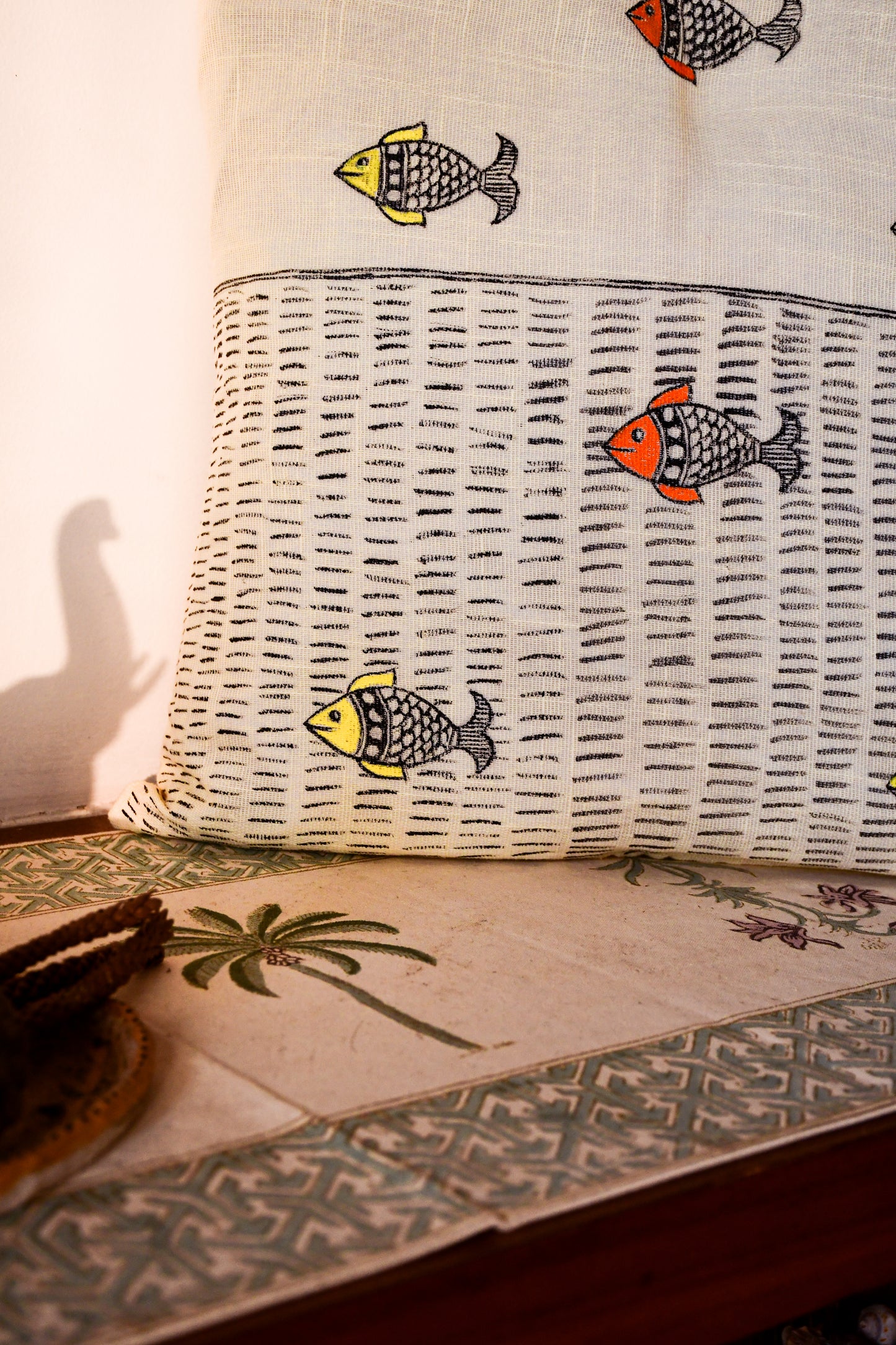 SHWET - Handpainted Madhubani Cotton Cushion Covers