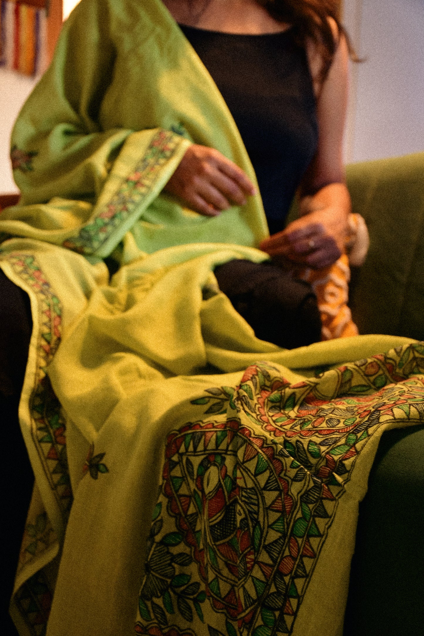 PARN - Handpainted Madhubani Cotton Linen Dupatta