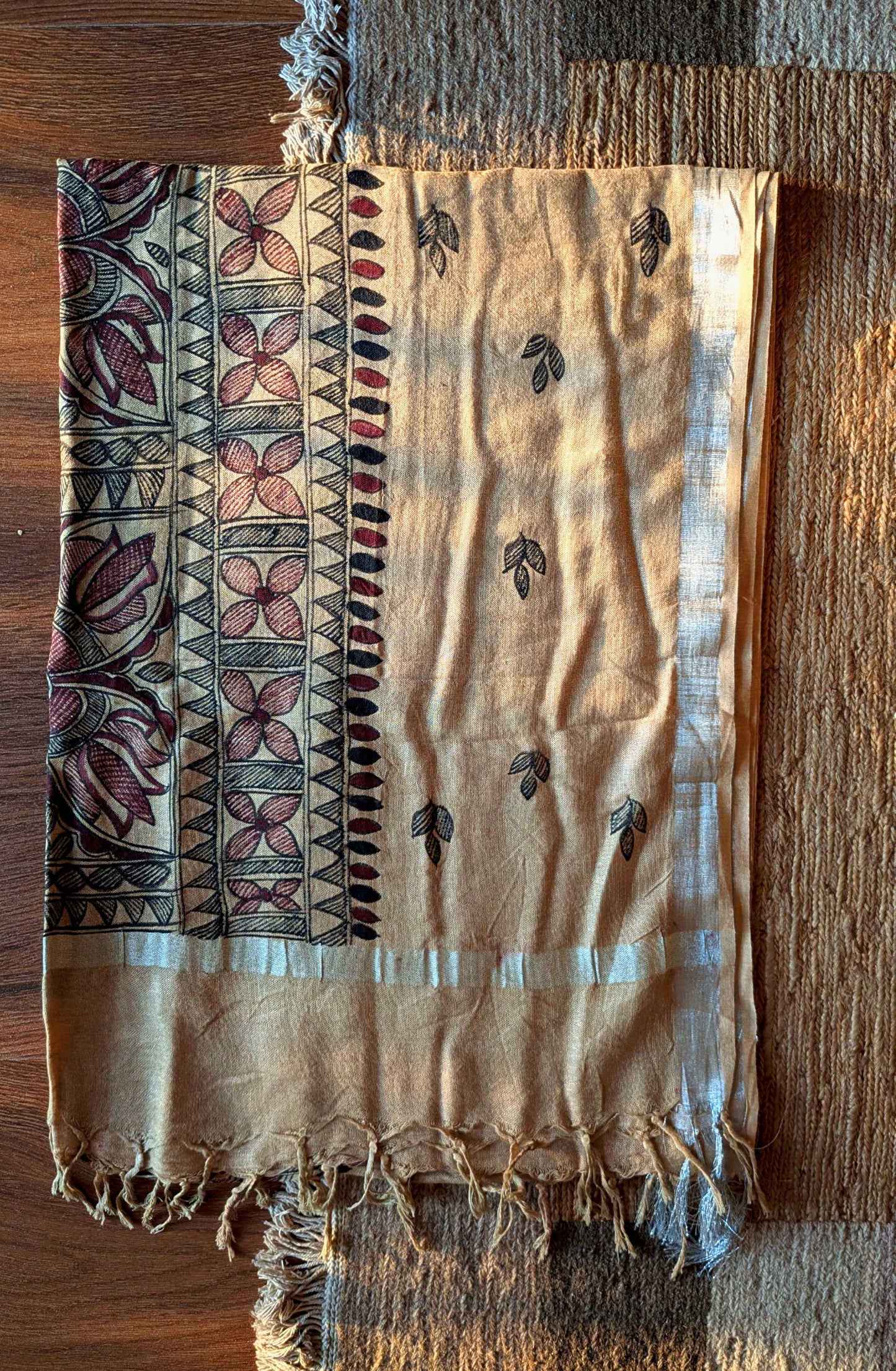 HUSN - Handpainted Madhubani Cotton Linen Dupatta
