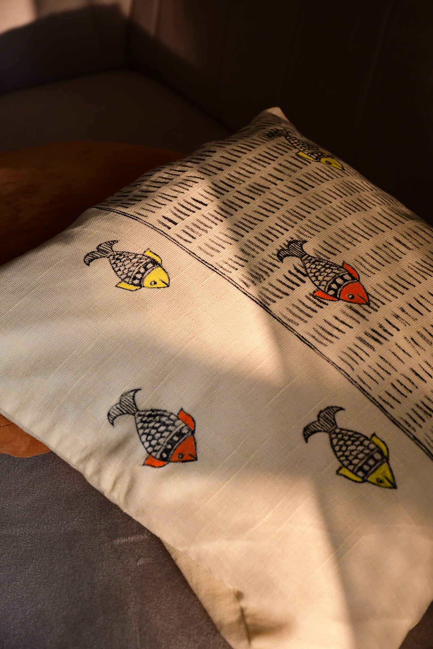 SHWET - Handpainted Madhubani Cotton Cushion Covers