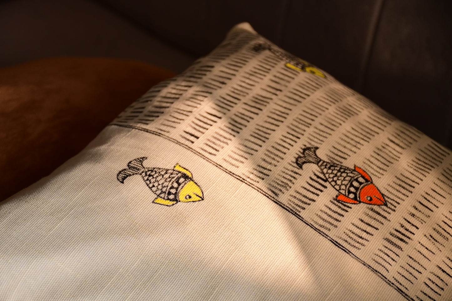 SHWET - Handpainted Madhubani Cotton Cushion Covers