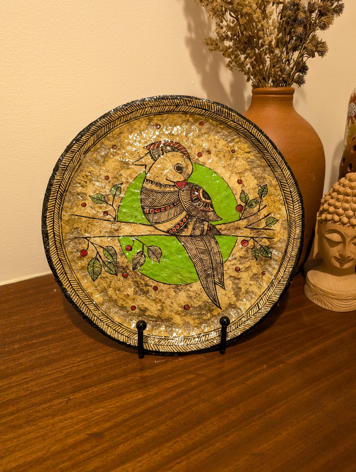 SUGGA - Madhubani Handpainted Papier Mache Wall Plate