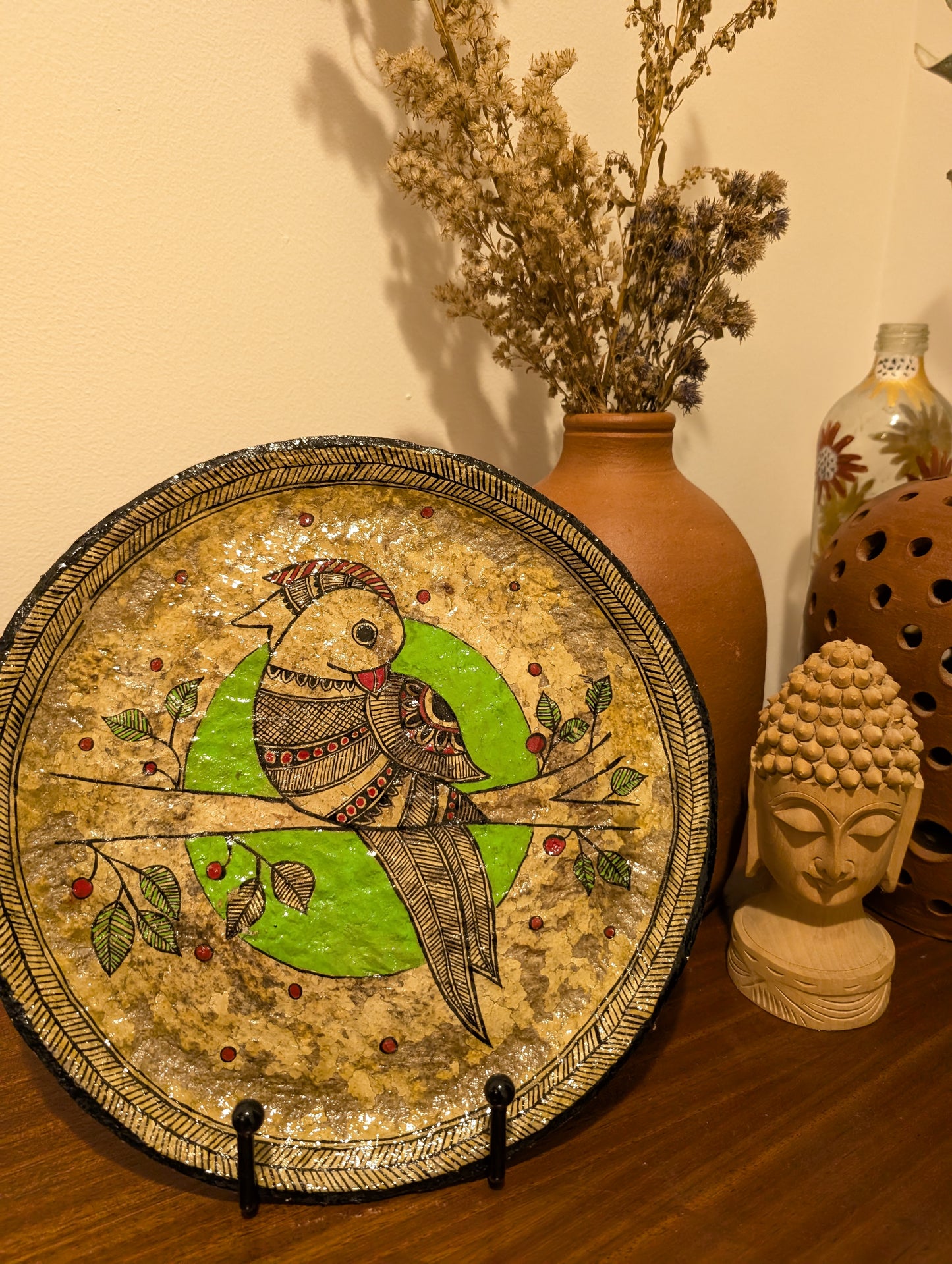 SUGGA - Madhubani Handpainted Papier Mache Wall Plate