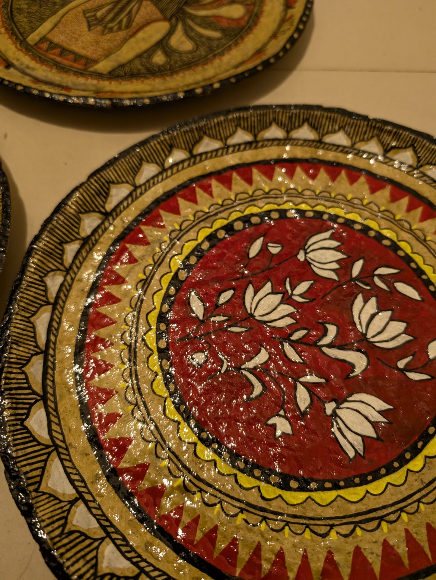 BAGEECHA - Madhubani Handpainted Papier Mache Wall Plate