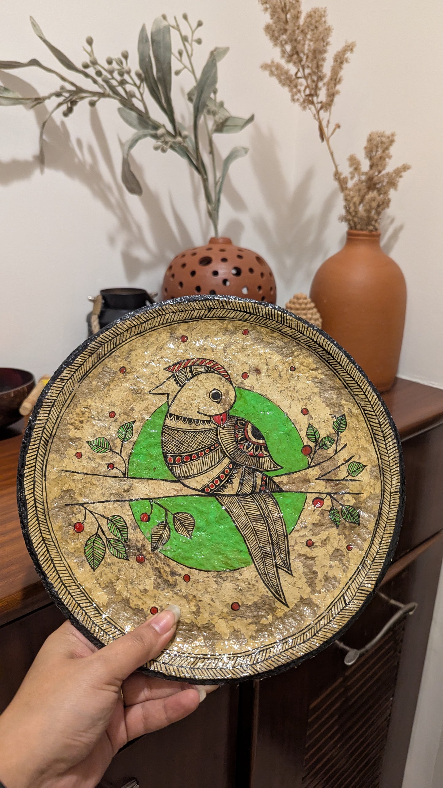 SUGGA - Madhubani Handpainted Papier Mache Wall Plate