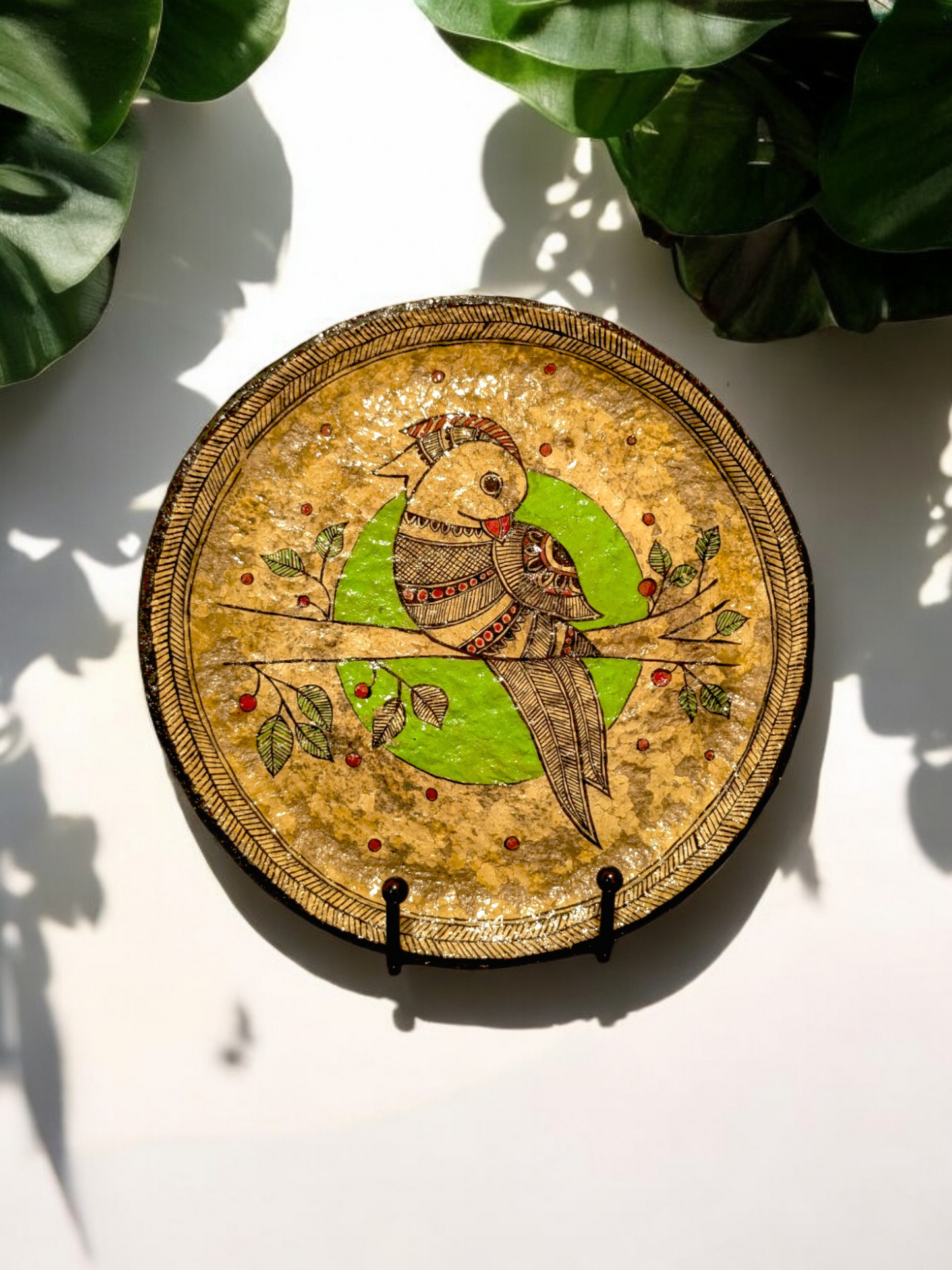 SUGGA - Madhubani Handpainted Papier Mache Wall Plate