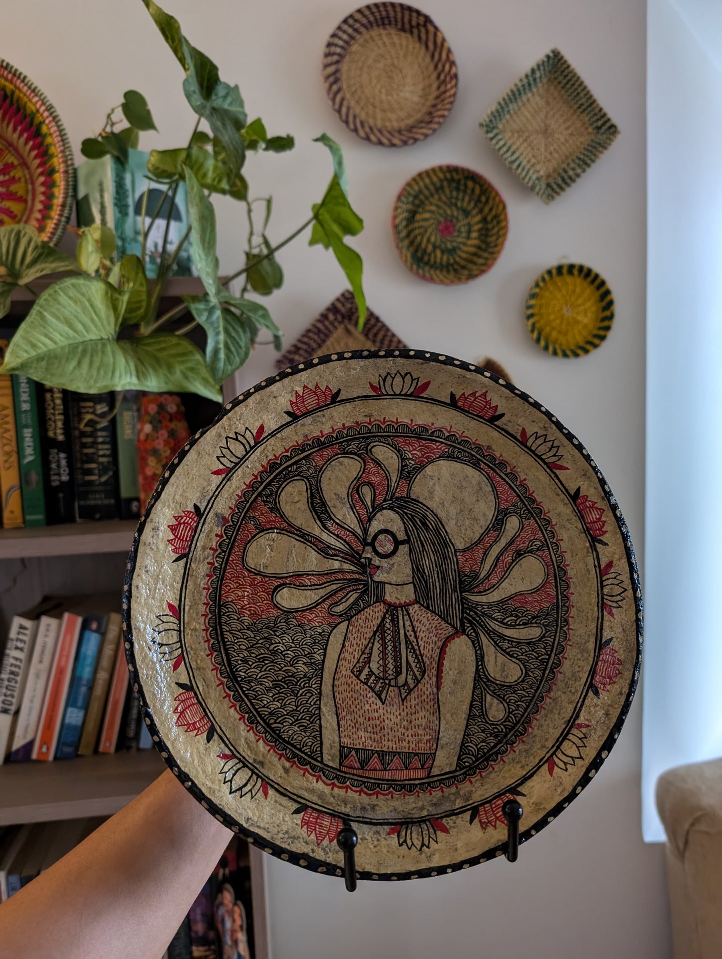 SHAKTI - Madhubani Handpainted Papier Mache Wall Plate